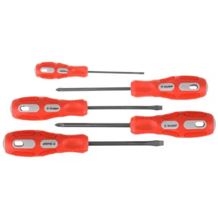 Набор отверток ЗУБР &quot;МАСТЕР&quot;, хром-ванадиевая сталь, эргономичная трехкомпонентная рукоятка, 5шт 25235-H5 купить в Муравленко