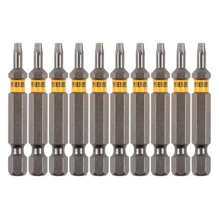 Бита TX 10х50, сталь S2, шестигранный профиль, 10 шт. Е 6,3 Denzel 11667 купить в Муравленко