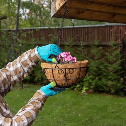 Кашпо подвесное с декором, с кокосовой корзиной, диаметр, 30 см Palisad 690108 купить в Муравленко