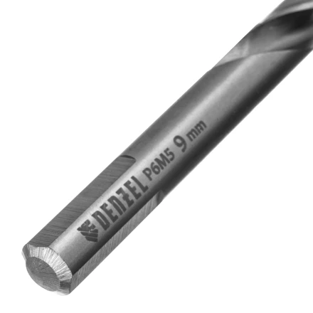 Сверло спиральное по металлу Denzel, 9 x 125 мм, Р6М5, Golden Tip, 718241 купить в Муравленко