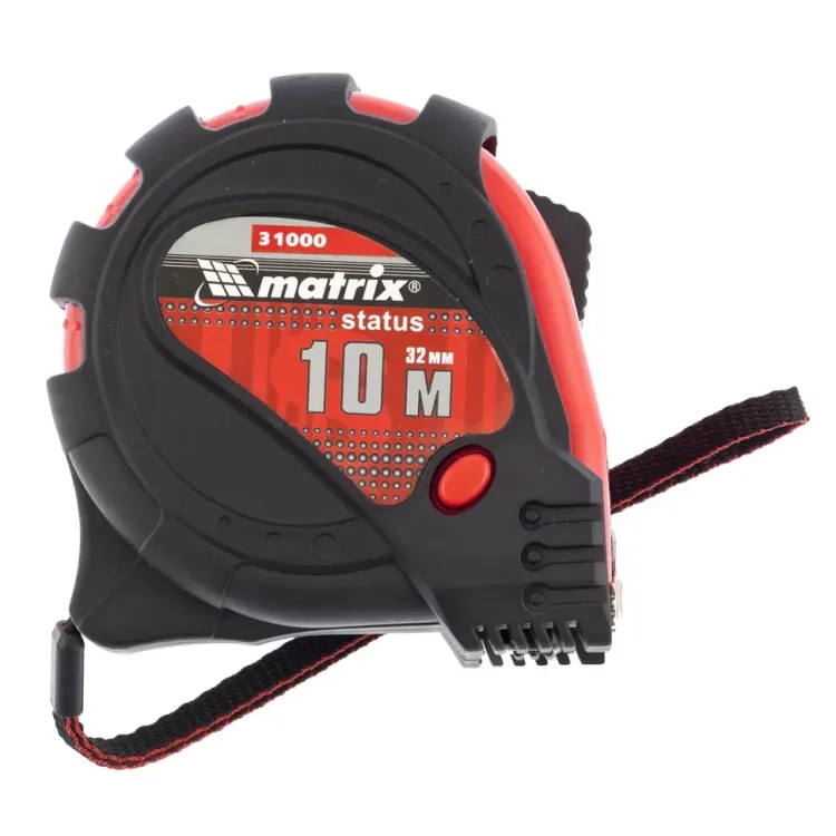 Рулетка Status magnet 3 fixations 10 м х 32 мм обрезиненный корпус зацеп с магнитом  MATRIX 31000 купить в Муравленко