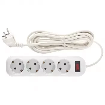 Удлинитель бытовой серия EF, с заземлением и выключателем, 4м, 4 розетки, 10A Stern 95777 купить в Муравленко