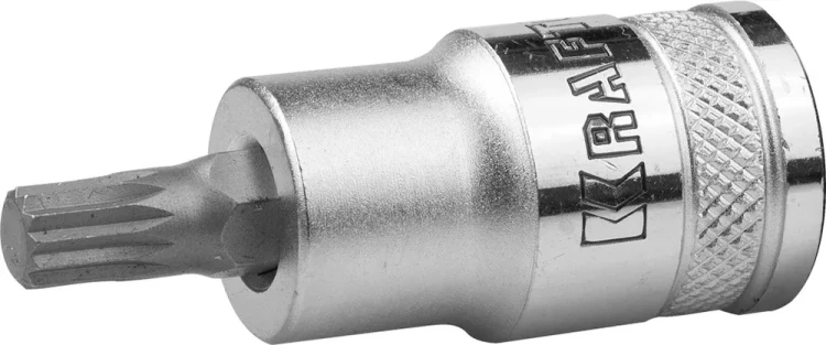 Торцовая бита-головка KRAFTOOL "INDUSTRIE QUALITAT", материал S2, SPLINE, сатинированная, 1/2", M8 27911-08_z01 купить в Муравленко