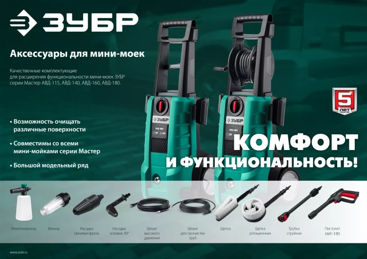 ЗУБР для пистолета МИГ-180, 15 м, шланг высокого давления (70411-180-15) купить в Муравленко