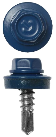 Саморезы ЗУБР &quot;ПРОФЕССИОНАЛ&quot; окраш., RAL 5005 синий насыщен., для крепл. кров. матер. к металл. констр., 5.5x25мм, 1800шт 4-300310-55-025-5005 купить в Муравленко