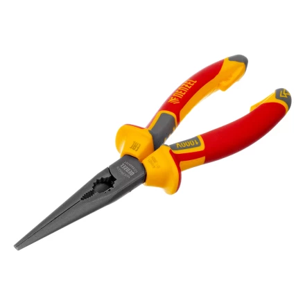 Длинногубцы прямые Denzel 17305, диэлектрические рукоятки до 1000 В, трехкомпонентные рукоятки, 205мм купить в Муравленко