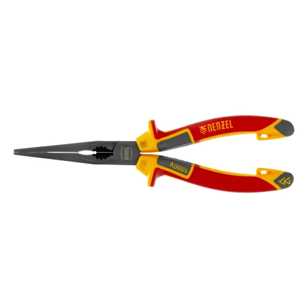 Длинногубцы прямые Denzel 17305, диэлектрические рукоятки до 1000 В, трехкомпонентные рукоятки, 205мм купить в Муравленко