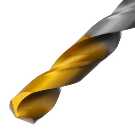 Сверло спиральное по металлу Denzel, 10 x 133 мм, Р6М5, Golden Tip, 718242 купить в Муравленко