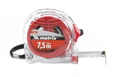 Рулетка 7,5 м х 25 мм MATRIX Crystal корпус из поликарбоната артикул 31074 купить в Муравленко