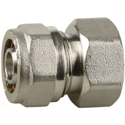 Соединитель ЗУБР с внутренней резьбой, цанга-гайка, 1/2"х16х2,0 мм, никель 51402-16-1/2