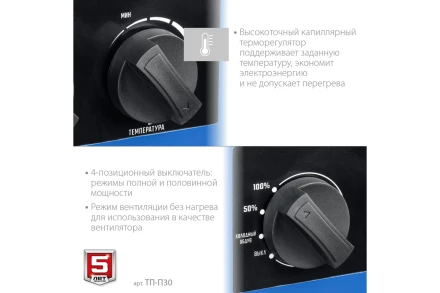 ЗУБР 30 кВт, электрическая тепловая пушка, Профессионал (ТП-П30) купить в Муравленко
