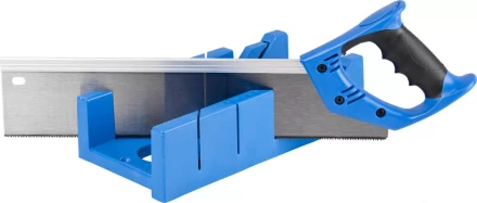 Стусло ЗУБР &quot;ЭКСПЕРТ&quot; пластиковое + ножовка с двухкомпонентной рукояткой, усиленный обушок, для заготовок до 105х55мм, 3 угла запила, ножовка 400мм 15397 купить в Муравленко