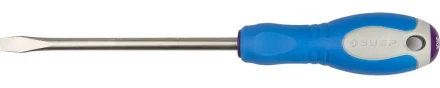Отвертка ЗУБР, Cr-V сталь, трехкомпонентная рукоятка, цветовая индикация типа шлица, SL, 8,0x150мм 25251-8.0-150 купить в Муравленко