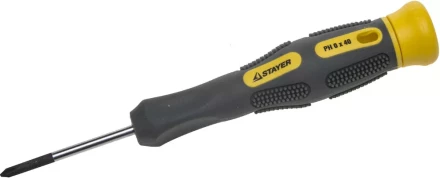 Отвертка STAYER &quot;PROFESSIONAL&quot; &quot;MAX-GRIP&quot; для точн работ, Cr-V, двухкомп рукоятка, магнит наконечник, PH №0x40мм 25826-0-040 G купить в Муравленко