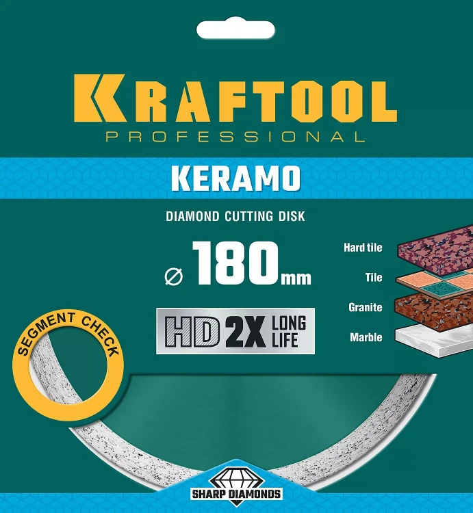 Диск алмазный отрезной для УШМ KERAMO 36684-180 купить в Муравленко