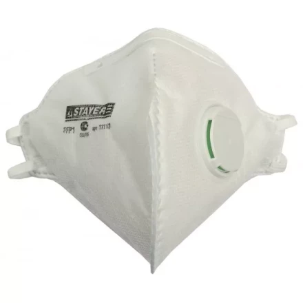 Полумаска фильтрующая STAYER &quot;PROFI&quot; плоская многослойная с клапаном, класс защиты FFP1 11113 купить в Муравленко