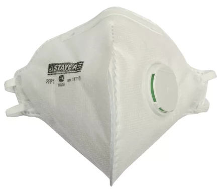 Полумаска фильтрующая STAYER &quot;PROFI&quot; плоская многослойная с клапаном, класс защиты FFP1 11113 купить в Муравленко
