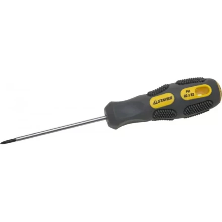 Отвертка STAYER &quot;PROFESSIONAL&quot; &quot;MAX-GRIP&quot; слесарная, Cr-V, намагниченная, PH №00х63мм 2582-00-063 G купить в Муравленко