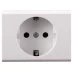Розетка СВЕТОЗАР &quot;ЭФФЕКТ&quot; с заземлением, одинарная, без вставки и рамки, цвет белый, 16А/~250В SV-54400-W купить в Муравленко