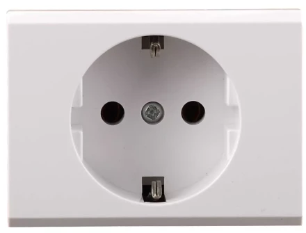 Розетка СВЕТОЗАР &quot;ЭФФЕКТ&quot; с заземлением, одинарная, без вставки и рамки, цвет белый, 16А/~250В SV-54400-W купить в Муравленко
