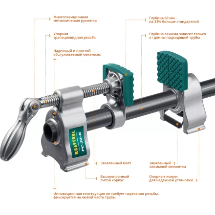 Струбцина KRAFTOOL PC-34-xx трубная 32301-1 купить в Муравленко