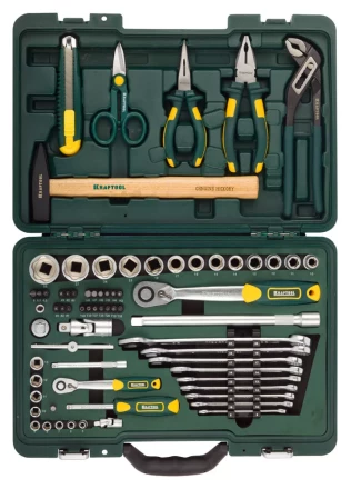 Набор KRAFTOOL &quot;INDUSTRIE&quot; Слесарно-монтажный инструмент, 70 предметов 27977-H70 купить в Муравленко