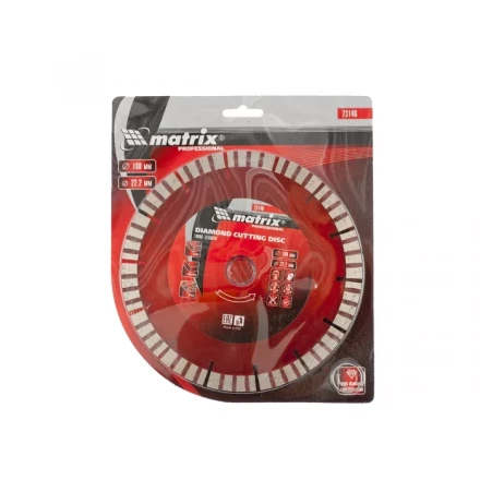 Диск алмазный отрезной Турбо-сегментный 180 х 22,2 мм сухая резка MATRIX Professional 73146 купить в Муравленко
