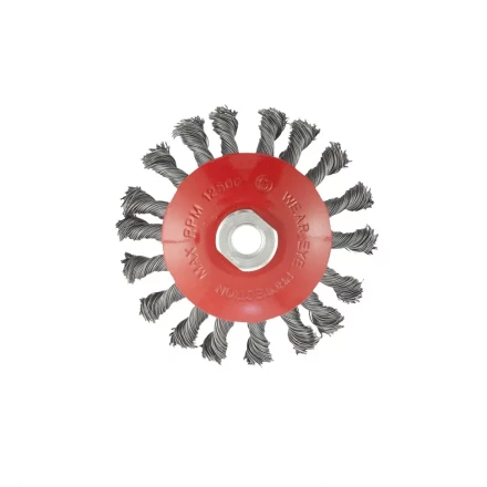 Щетка для УШМ 115 мм М14 &quot;тарелка&quot; крученая проволока 0,5 мм MATRIX 74610 купить в Муравленко
