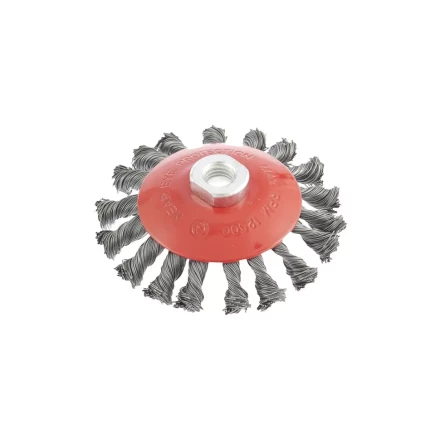 Щетка для УШМ 115 мм М14 &quot;тарелка&quot; крученая проволока 0,5 мм MATRIX 74610 купить в Муравленко