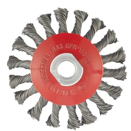 Щетка для УШМ 115 мм М14 &quot;тарелка&quot; крученая проволока 0,5 мм MATRIX 74610 купить в Муравленко