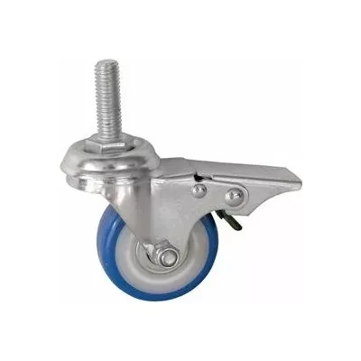 Колесо аппаратное поворотное SCtvb 92 75 мм с болтом и тормозом (синяя резина) 1027146 купить в Муравленко