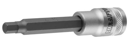Торцовая бита-головка KRAFTOOL &quot;INDUSTRIE QUALITAT&quot;, удлиненная, материал S2, HEX, сатинированная, 1/2&quot;, H7 27909-07_z01 купить в Муравленко