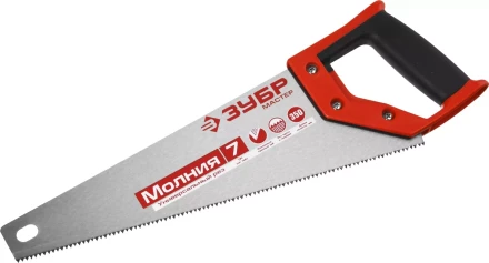 Ножовка универсальная (пила) ЗУБР МОЛНИЯ-7 350 мм, 7 TPI, закалка, рез вдоль и поперек волокон, для средних заготовок, фанеры, ДСП, МДФ 1537-35_z01 купить в Муравленко