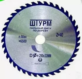 Диск пильный по дереву  RJ 216х30х 40 зуб. ( ШТУРМШТАЙН ) купить в Муравленко
