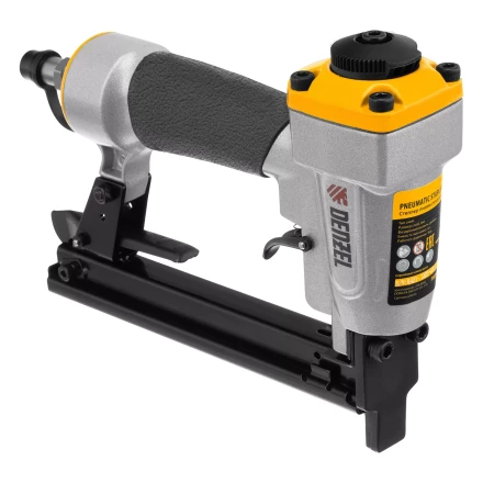 Степлер пневматический Denzel  PS8016 для прямоугольных скоб 21GA от 6 до 16 мм 57400 купить в Муравленко