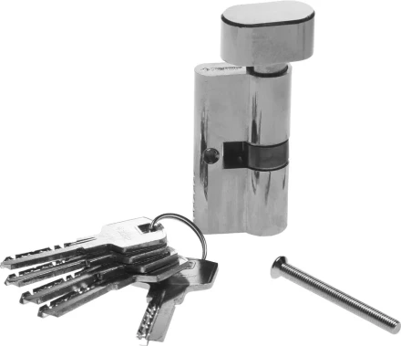 Механизм ЗУБР &quot;ЭКСПЕРТ&quot;цилиндровый, повышенной защищенности, тип &quot;ключ-защелка&quot;, цвет хром, 6-PIN, 60мм 52107-60-2 купить в Муравленко