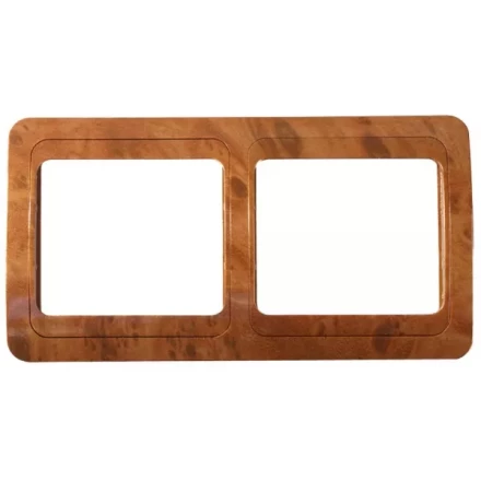 Панель СВЕТОЗАР &quot;ГАММА&quot; накладная, горизонтальная, цвет орех, 2 гнезда SV-54146-N купить в Муравленко