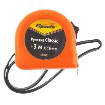 Рулетка Classic, 3 м х 16 мм, пластиковый корпус  SPARTA 31302 купить в Муравленко