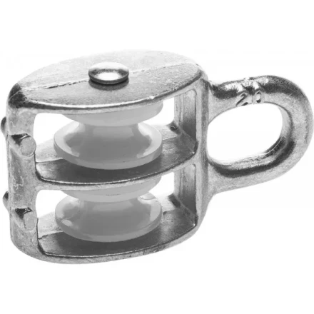 Блок ЗУБР двойной, оцинкованный, нейлоновый шкив, 6x20мм, 8 шт 4-304595-20 купить в Муравленко