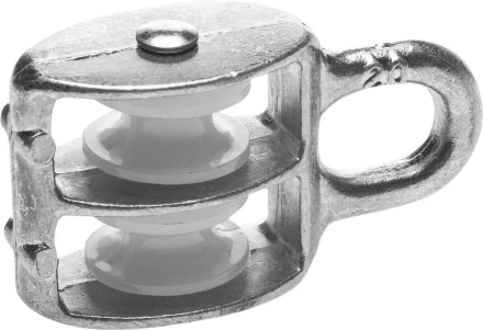 Блок ЗУБР двойной, оцинкованный, нейлоновый шкив, 6x20мм, 8 шт 4-304595-20 купить в Муравленко