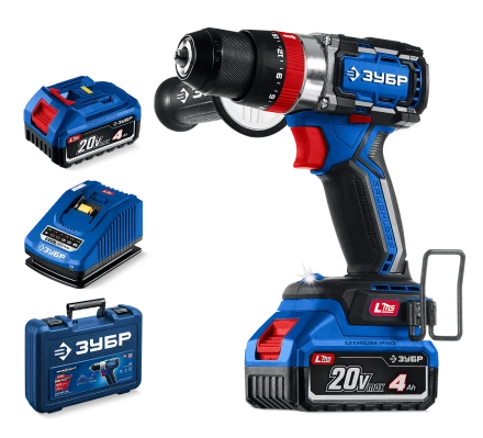 Бесщеточная ударная дрель-шуруповерт Зубр, 2 АКБ LMS (4 Ач), в кейсе DBS-70-42 серия «ПРОФЕССИОНАЛ» купить в Муравленко