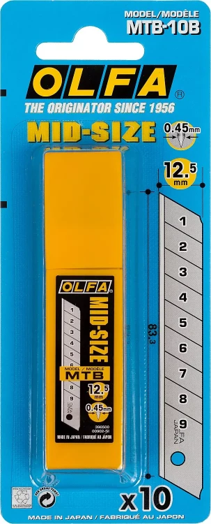 Лезвия OLFA сегментированные для OL-MT-1, 9 сегментов, 12,5мм OL-MTB-10B купить в Муравленко
