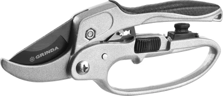 Секатор GRINDA алюминиевые ручки, храповый механизм, с эфесом, округлые лезвия, 200мм 8-423034 купить в Муравленко