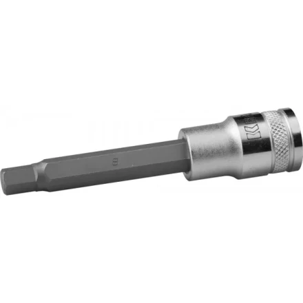 Торцовая бита-головка KRAFTOOL &quot;INDUSTRIE QUALITAT&quot;, удлиненная, материал S2, HEX, сатинированная, 1/2&quot;, H8 27909-08_z01 купить в Муравленко