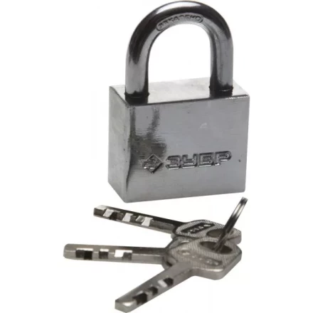 Замок ЗУБР &quot;МАСТЕР&quot; навесной, стальной корпус, закаленная дужка, 40мм 3710-40_z01 купить в Муравленко