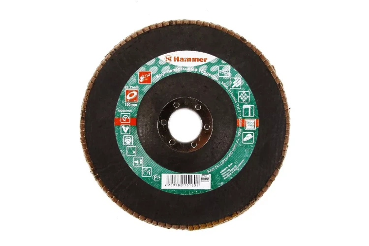 Круг Лепестковый Торцевой (КЛТ) HAMMER КЛТ 1 Ф150х22 Р60 213-011 купить в Муравленко
