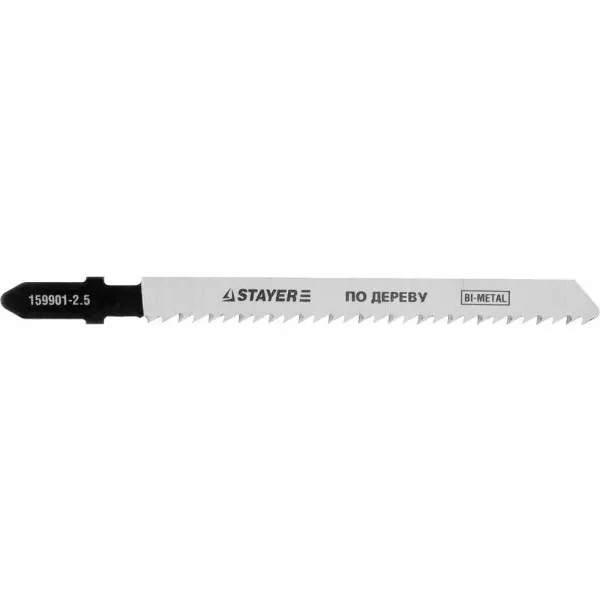 Полотна STAYER "PROFI", T101BF, для эл/лобзика, Bi-Metall, по твердому дереву, EU-хвост., шаг 2,5мм, 75мм, 2шт 159901-2.5_z01 купить в Муравленко