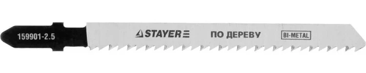 Полотна STAYER "PROFI", T101BF, для эл/лобзика, Bi-Metall, по твердому дереву, EU-хвост., шаг 2,5мм, 75мм, 2шт 159901-2.5_z01 купить в Муравленко