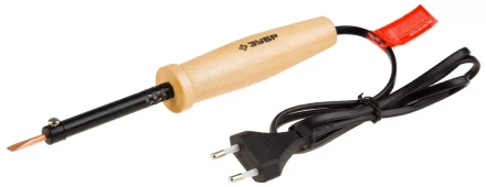 Электропаяльник ЗУБР &quot;МАСТЕР&quot; с деревянной рукояткой и долговечным жалом, форма клин, 40Вт 55405-40_z01 купить в Муравленко
