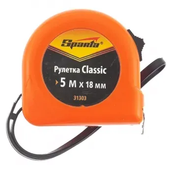 Рулетка Classic, 5 м х 18 мм, пластиковый корпус  SPARTA 31303 купить в Муравленко